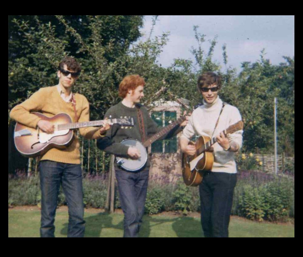 Me (on the left) with friends Dave (on banjo) and Wood; July 1968.  I know, I have never seen two arch-top guitars playing with banjo before!  A bit of early jazz-folk fusion, perhaps?