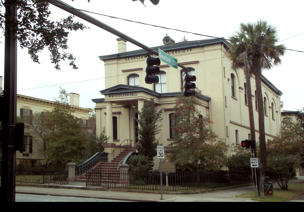 The W. B. Hodgson Hall on Whitaker Street in Savannah.  It was purpose built in 1875 for the Georgia Historical Society, that had been founded in 1839.  Click image to see how it looked around 1940.