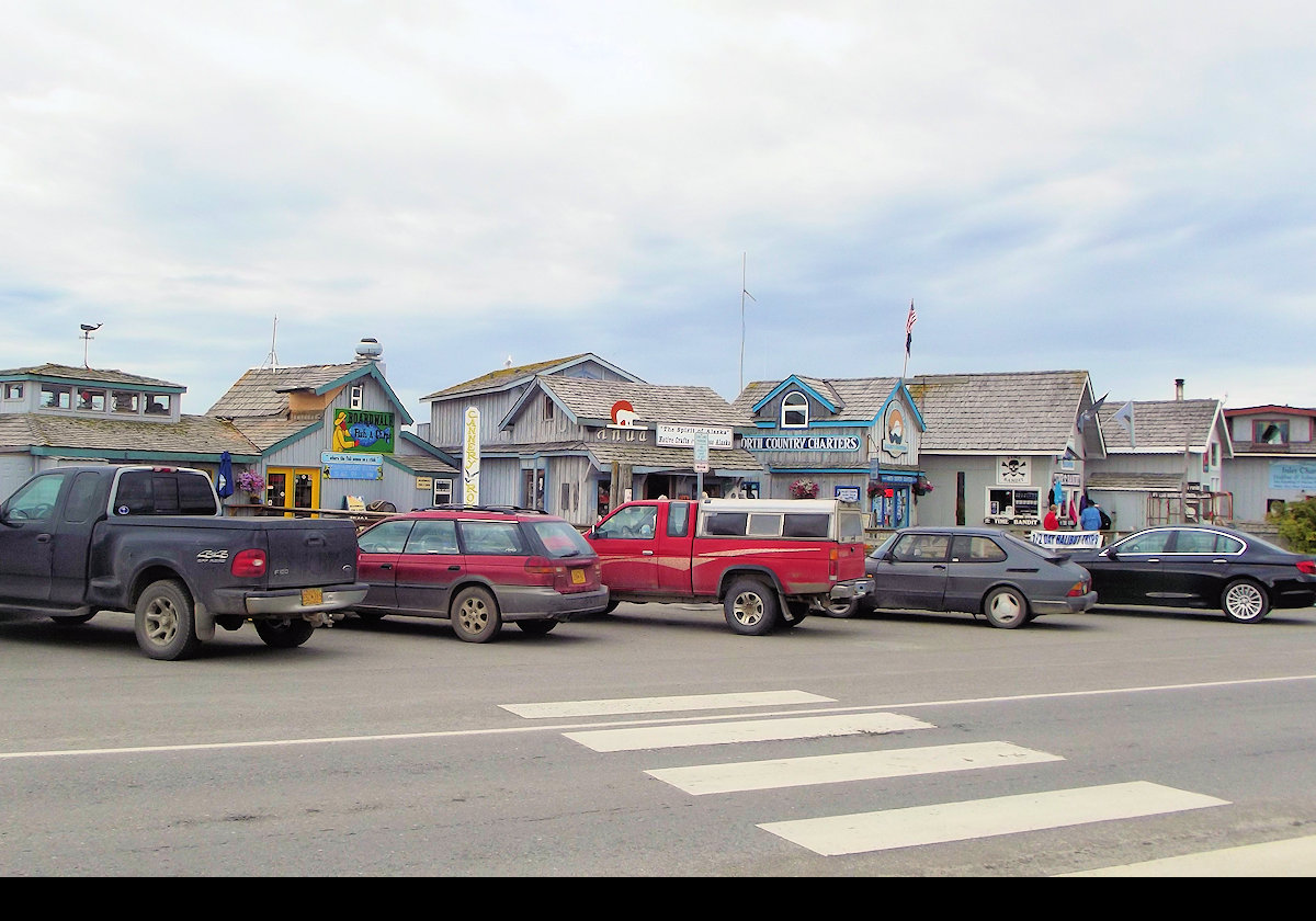 Many of the shops along Homer Spit Road open only when there is a cruise ship in port.