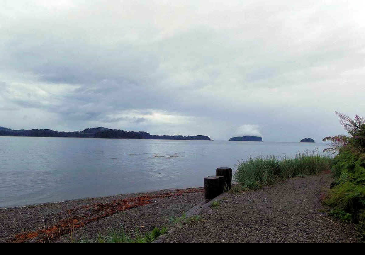 Looking out across Icy Strait from the trail.
