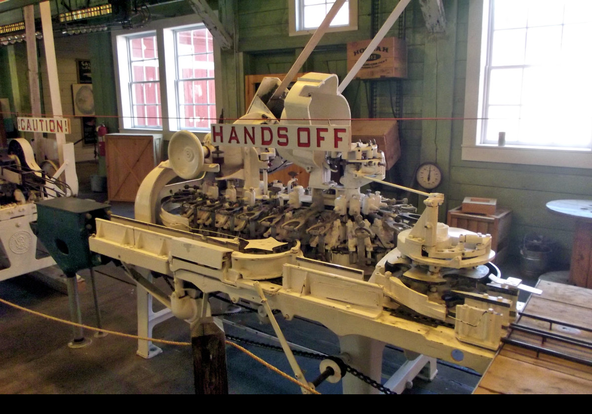 Back in the restored cannery, here are some pictures of the machinery that was used.  