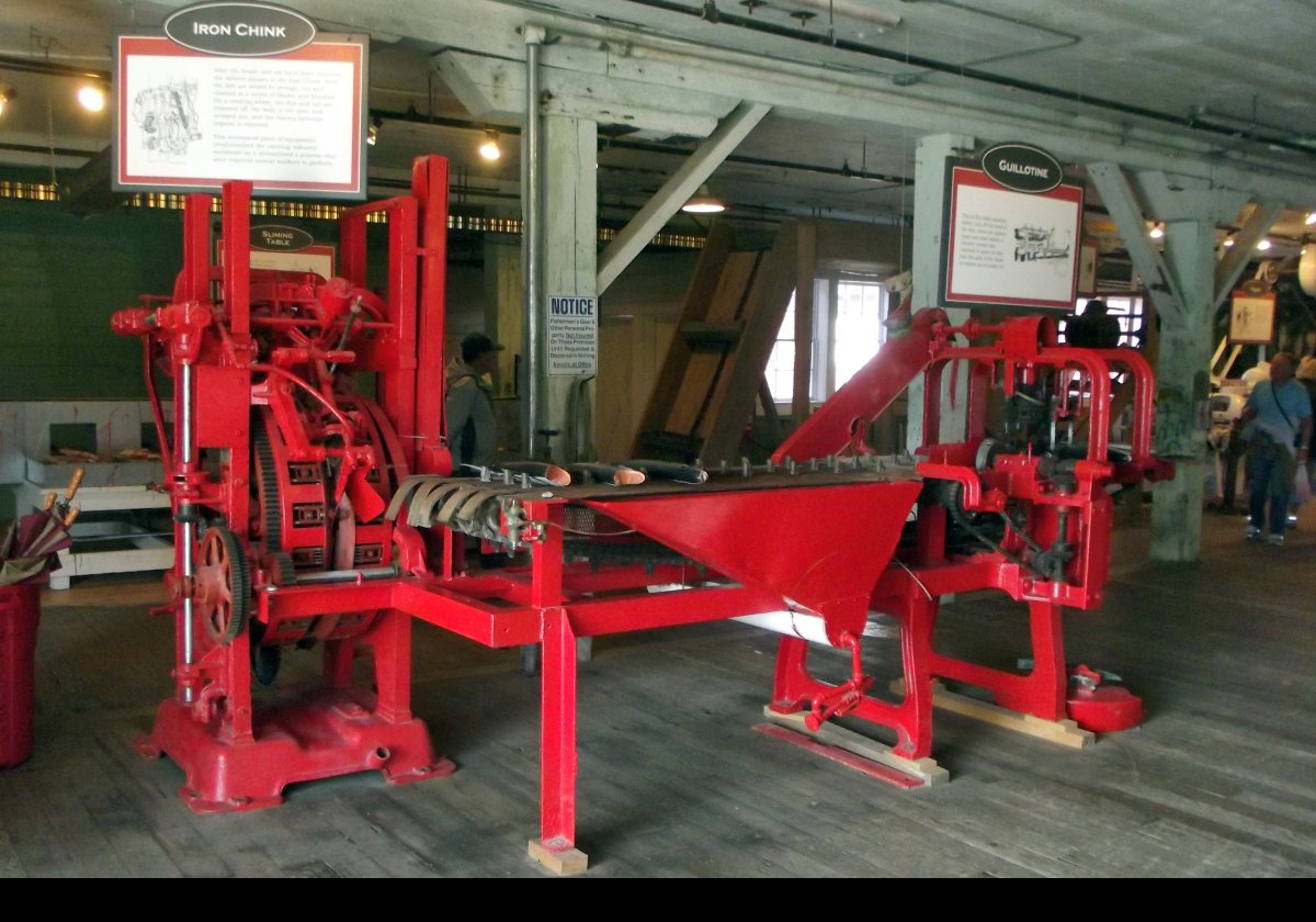 Back in the restored cannery, here are some pictures of the machinery that was used.  