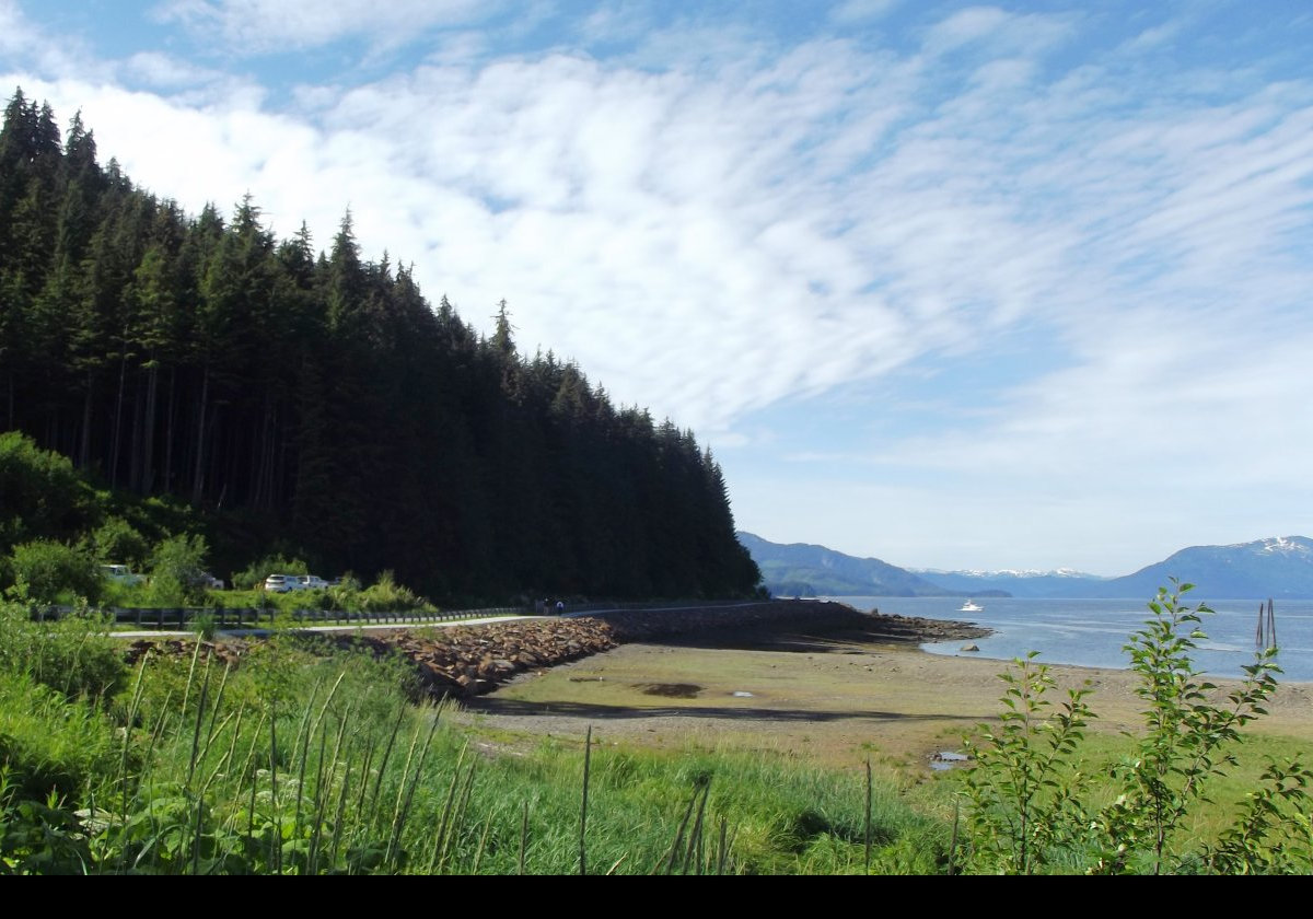 After spending some time in Icy Strait Point, and buying a few souvenirs, we headed off to walk into Hoonah; about 2.5 km (about 1.6 miles)..  