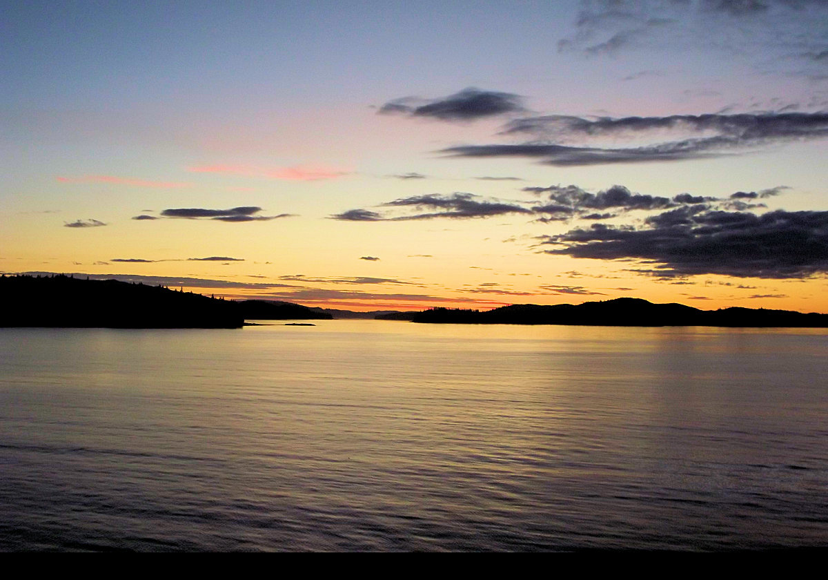 Sunset after leaving Ketchikan.