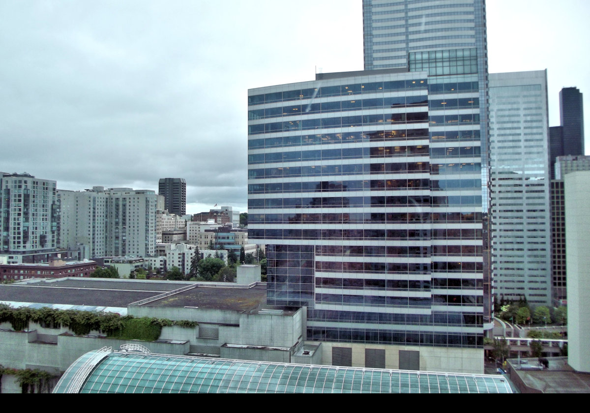 Our hotel in Seattle; the Grand Hyatt; it was a very good choice!  This is the view from one of the rooms.  