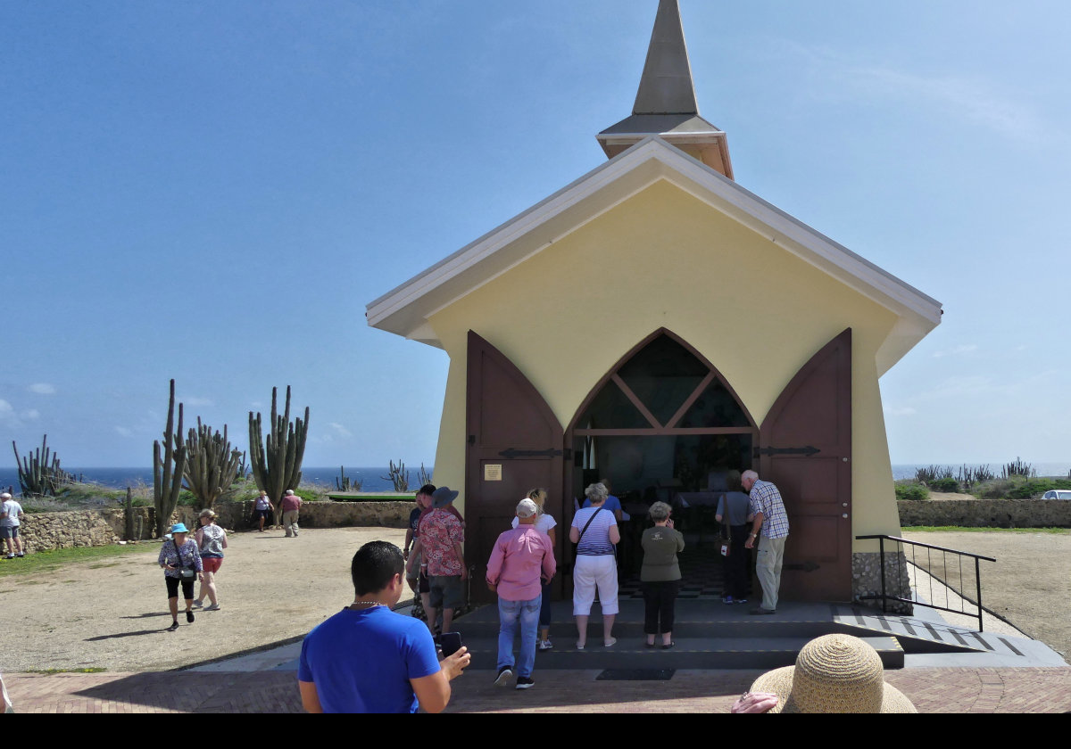 The Alto Vista Chapel, or Pilgrims Church, is a small Catholic chapel on the north-east side of the island, near the town of Noord. It was completed in 1952 on the same site as the original church that dated back to 1750.