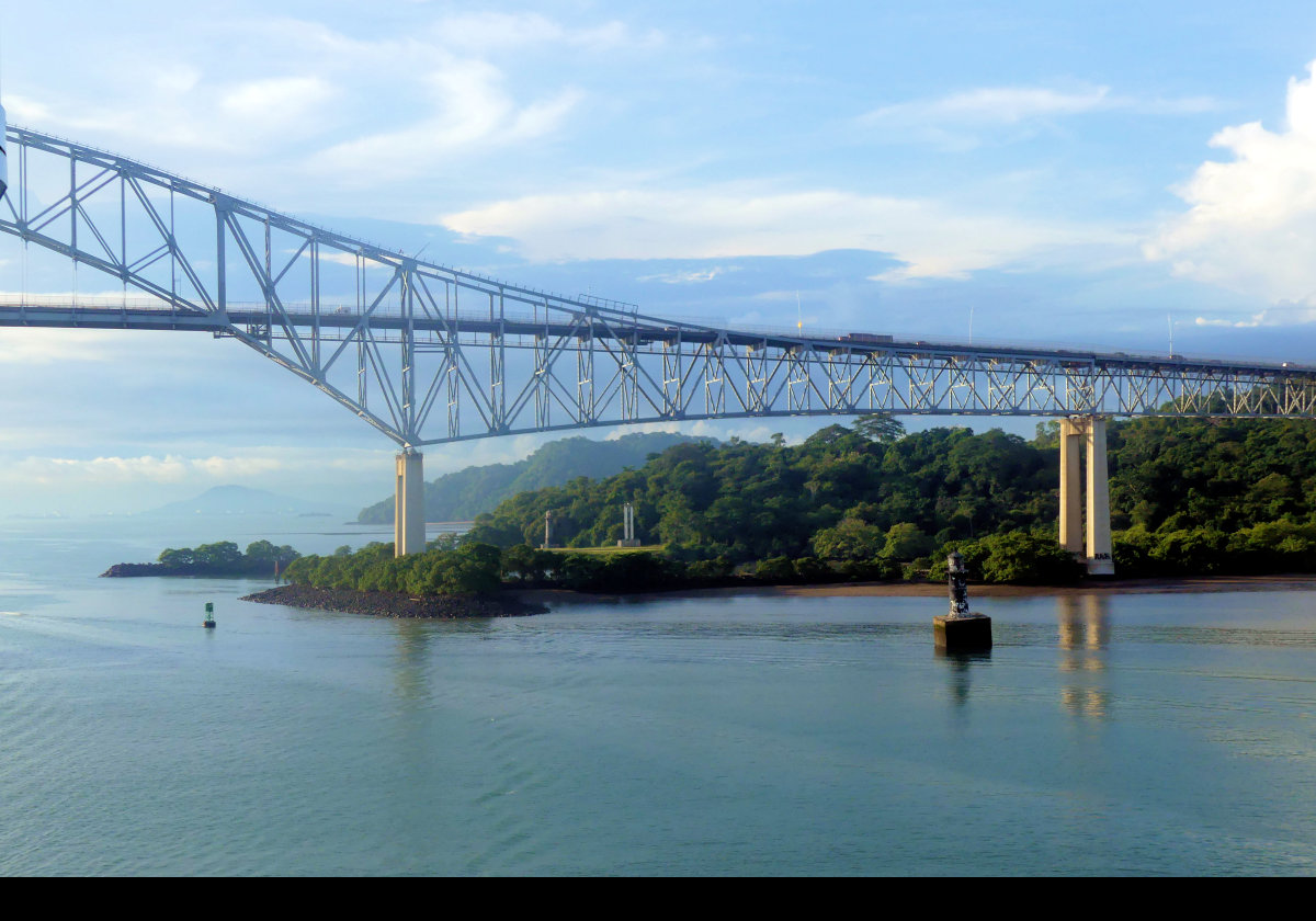 Completed in 1962, the Puente de las Americas (the Bridge of the Americas) spans the Pacific entrance to the Panama Canal. 
