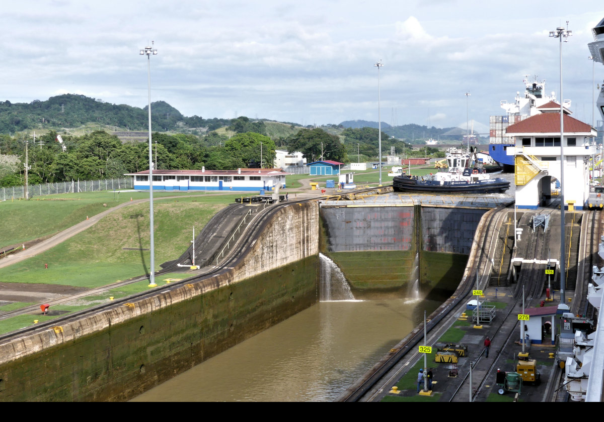 Looking towards the second chamber of the Miraflores Lock.