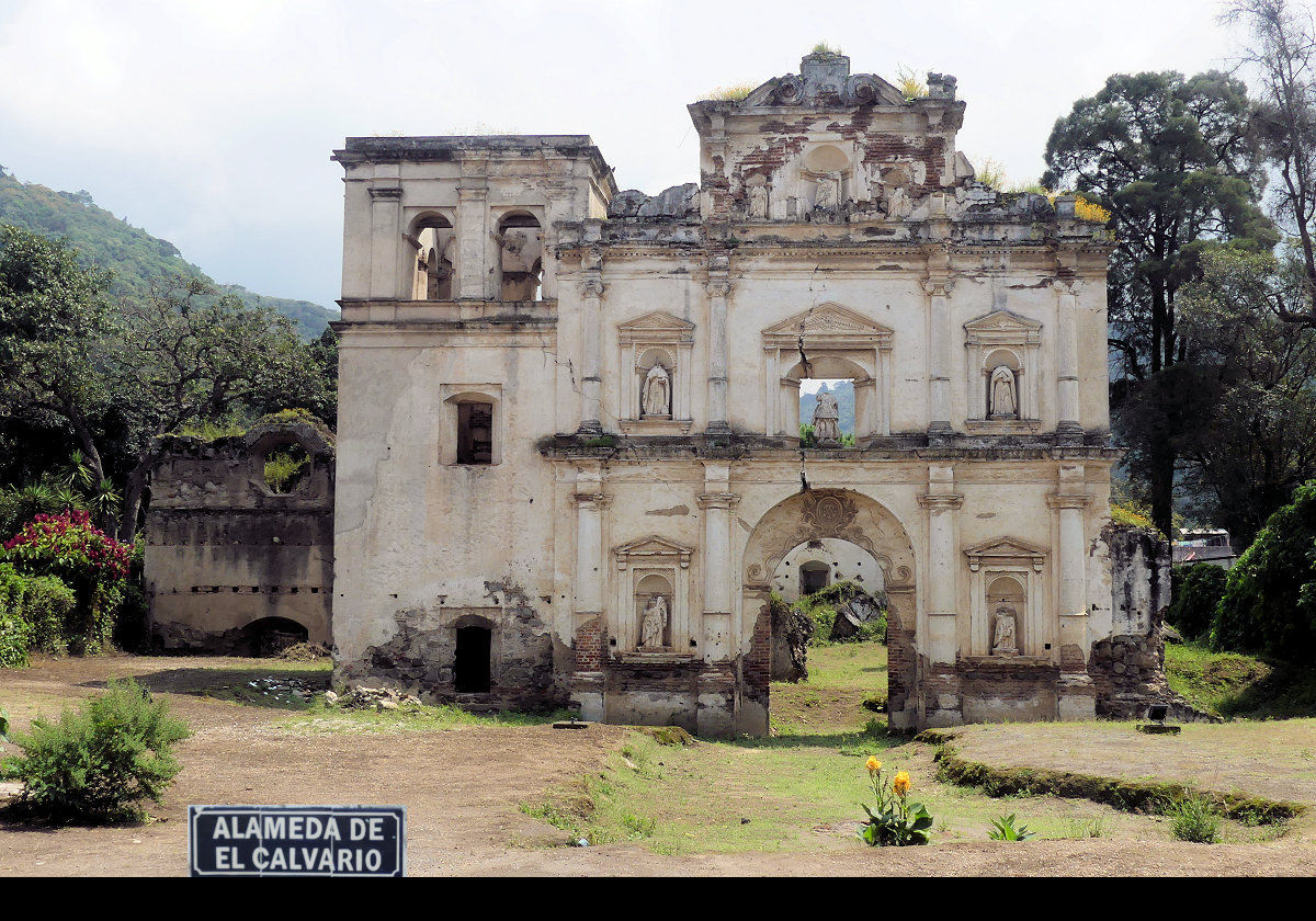 Abandoned ruins of Los Remedios church in Antigua, Guatemala.