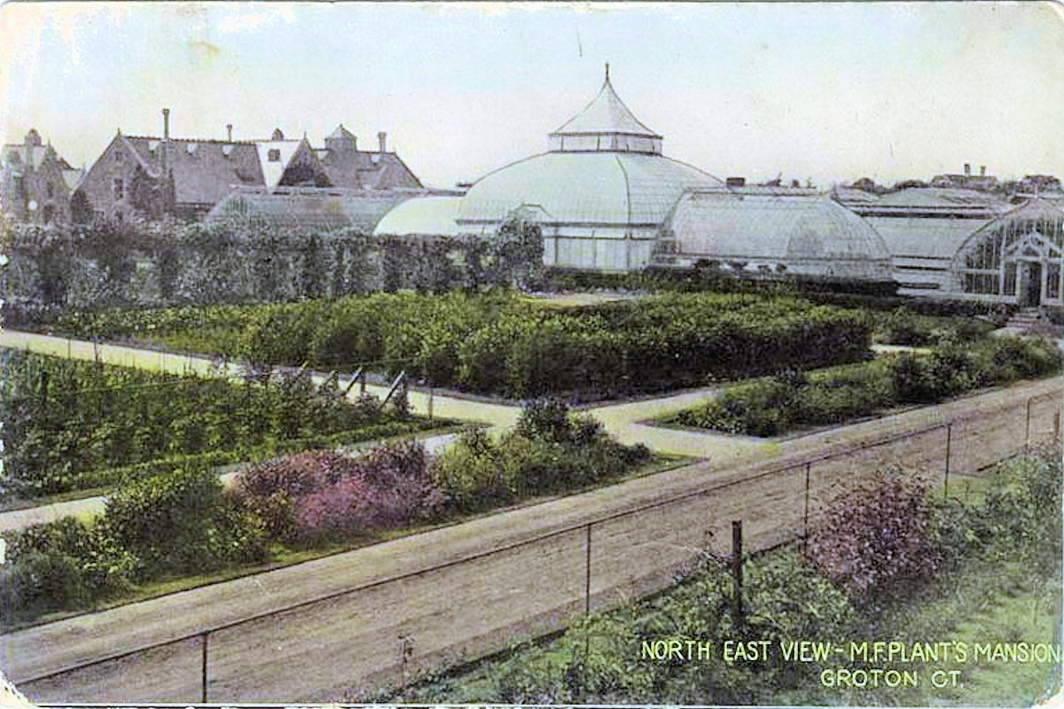 A postcard of Morton Freeman Plant's mansion, Branford House, taken around 1907-1915 