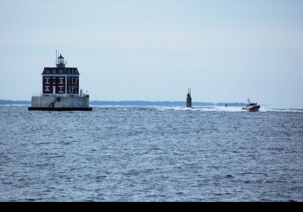 Here is a series of views of the New London Ledge lighthouse.  
