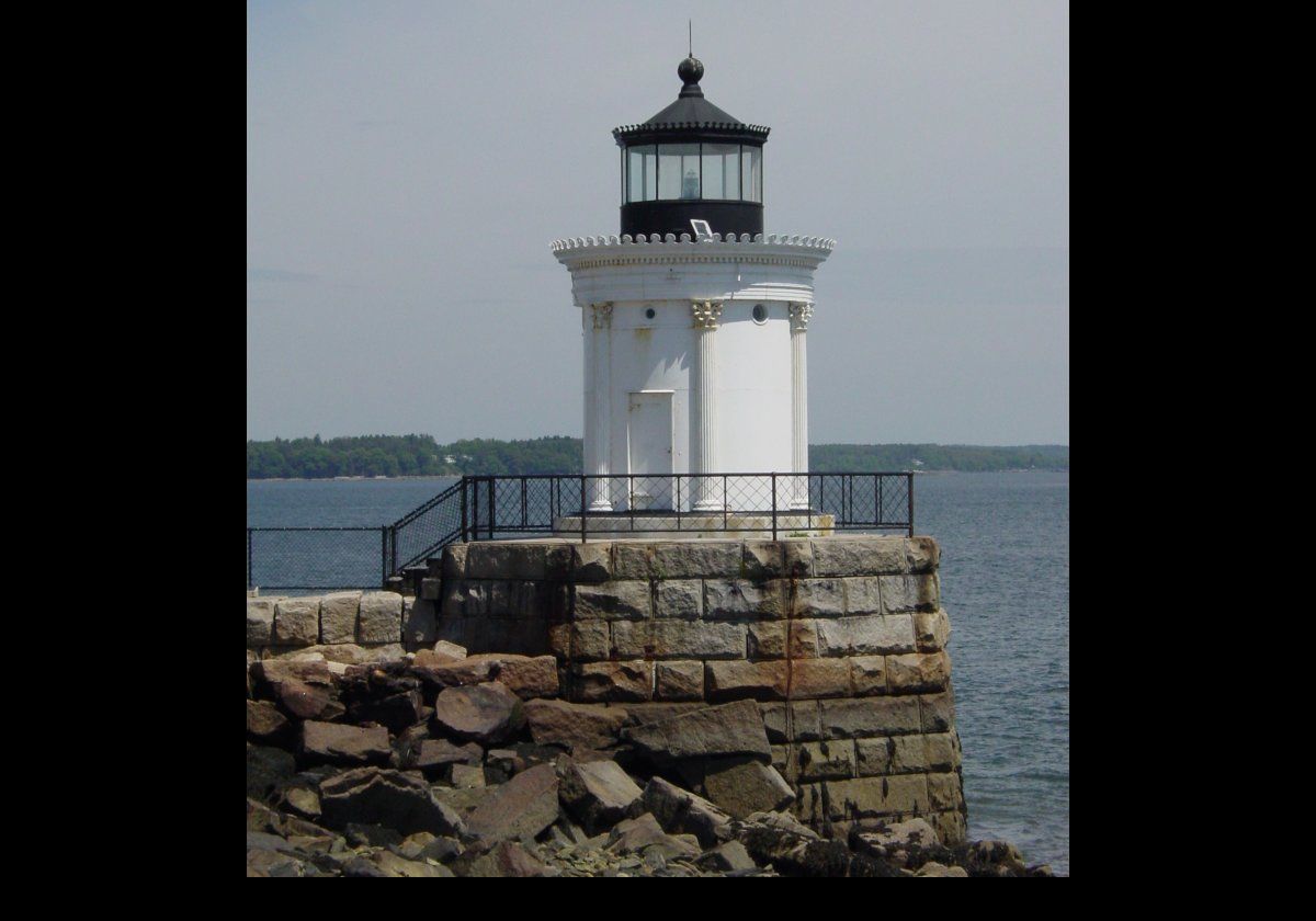 The Portland Breakwater Light.  The new tower, known locally as the "Bug Light", was commissioned in 1875.  Its design is based on the Choragic Monument of Lysicrates which was built in Athens in the fourth century B.C. 