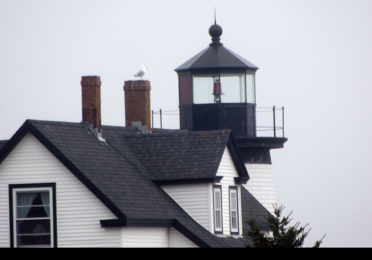 The lamp appears to be a Pharos FA-250, though I am not certain.  The lighthouse continues to function as an active aid to navigation.