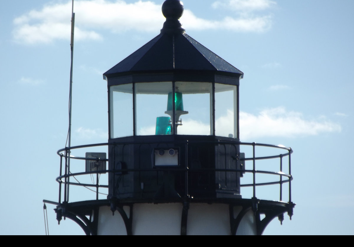 The lighthouse was automated In 1985, when the lovely Fresnel lens was replaced by a modern optic.  The surrounding area is expensive residential, and the residents seem not to welcome lighthouse fans!
