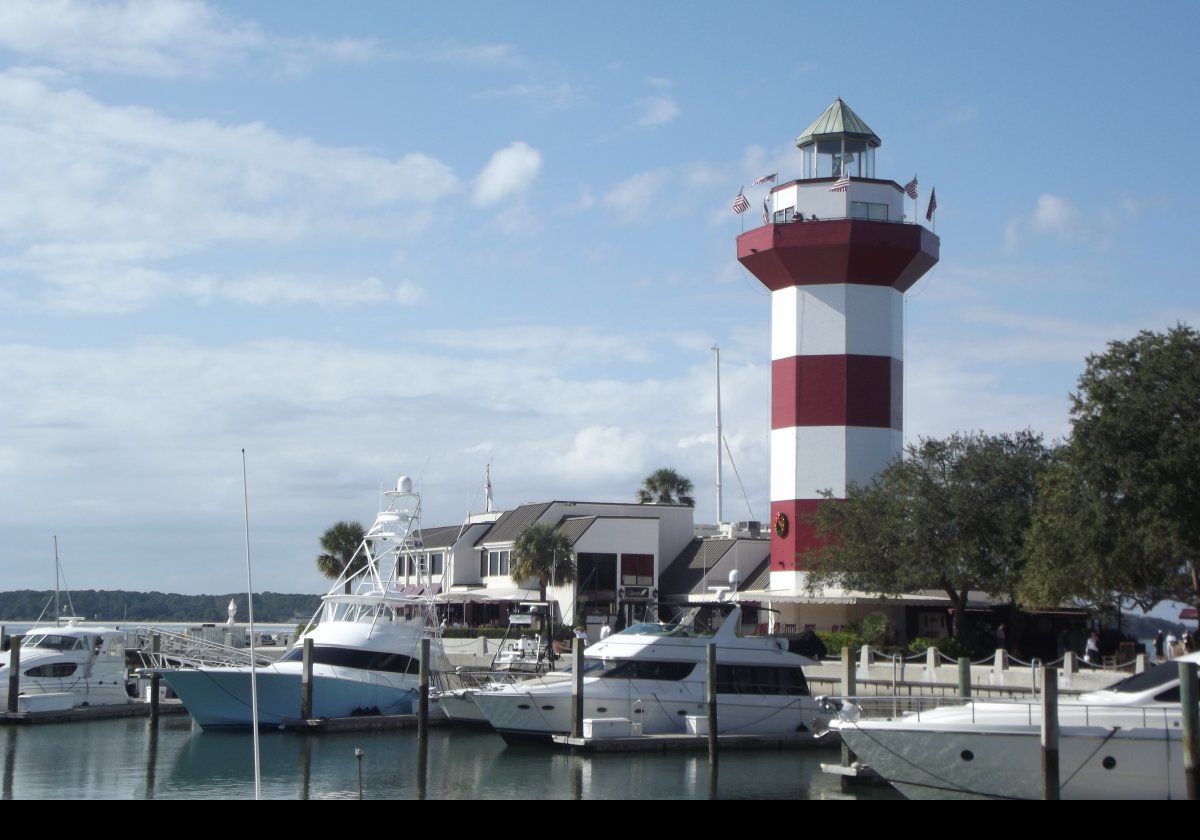 The lighthouse is located on the final hole of the Harbor Town Golf Links, so appears regularly on golfing programs and has become something of a mascot for Hilton Head.  