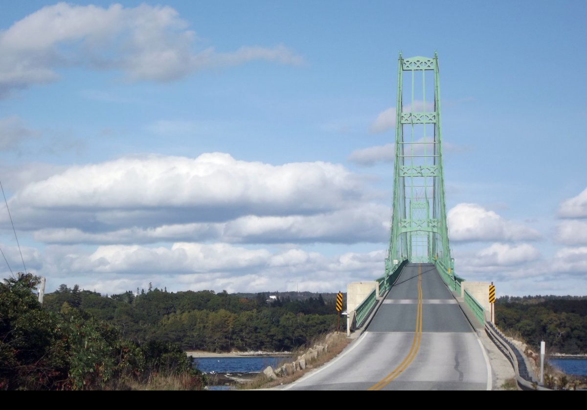 On the Deer Island Bridge from Byard Point on the mainland to Little Deer Isle.