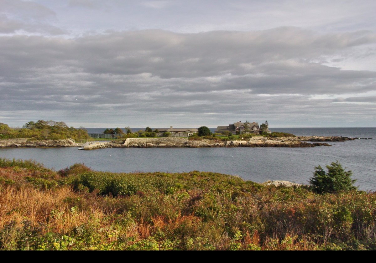 Here is a picture of Kennebunkport's main claim to fame; the George H. W. Bush vacation compound at Walker's Point just outside of town.  It is, of course, very heavily guarded, and you can not get anywhere near it.  