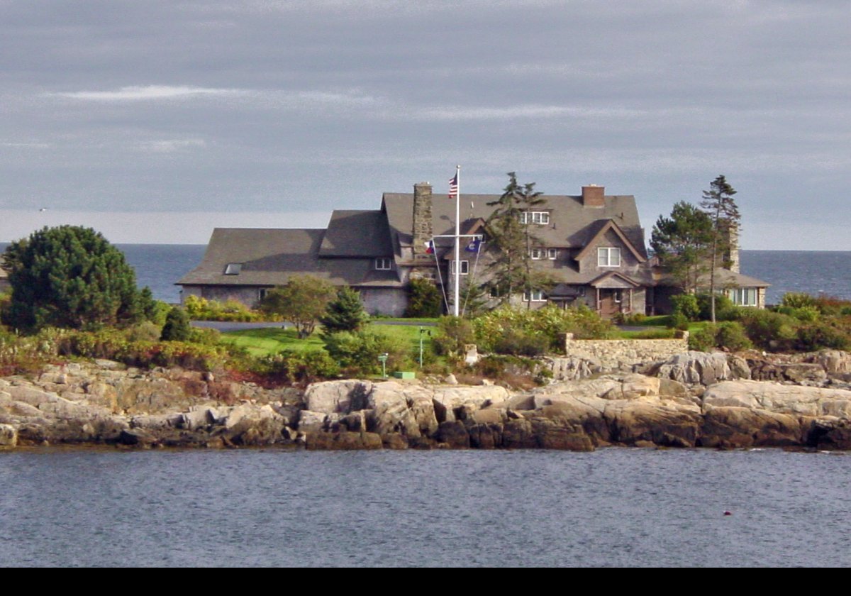 Here is a picture of Kennebunkport's main claim to fame; the George H. W. Bush vacation compound at Walker's Point just outside of town.  It is, of course, very heavily guarded, and you can not get anywhere near it.  
