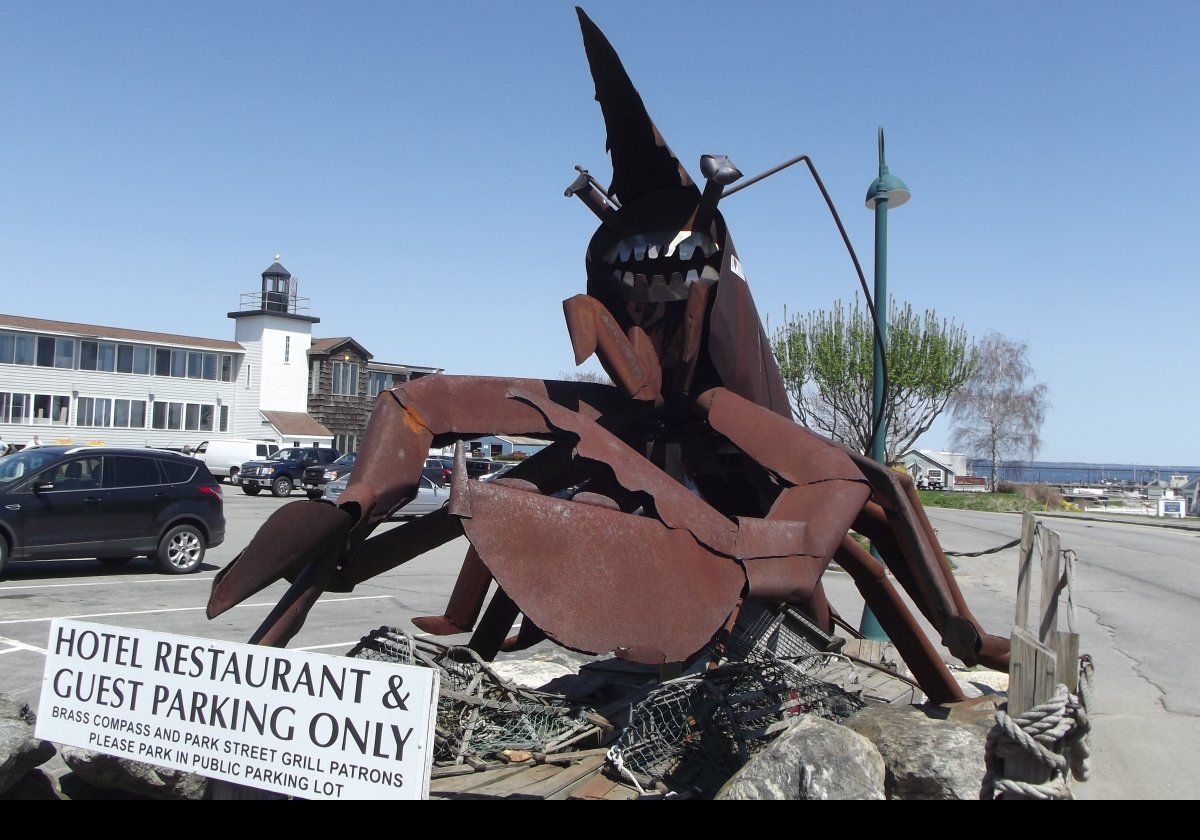 This steel sculpture stands outside of the Maine Lighthouse Museum. Robert Daniels made it, but I do not know when; or why!