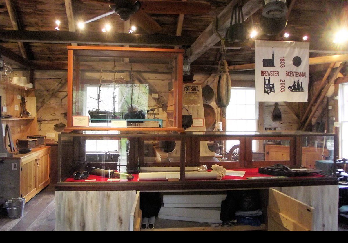 The interior of the Grist Mill showing some of the exhibits.