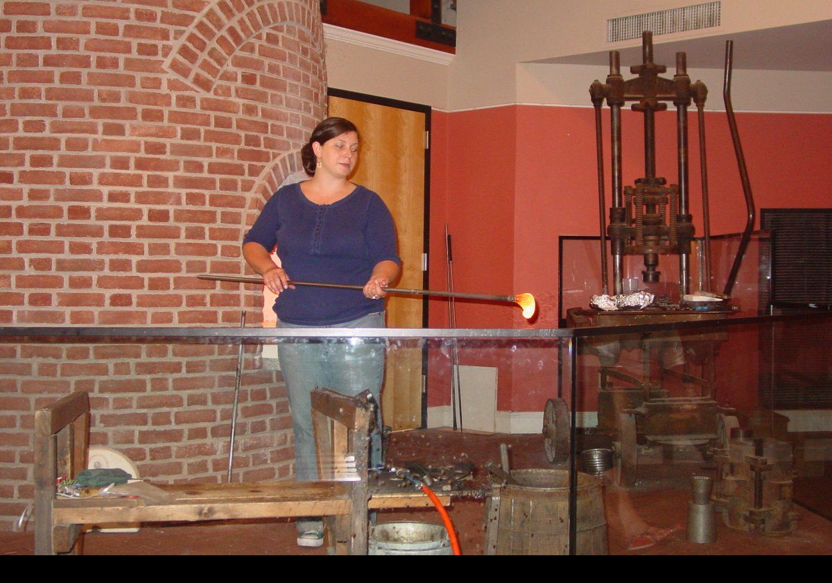 We attended an exhibition of glassblowing at the Sandwich Glass Museum.  