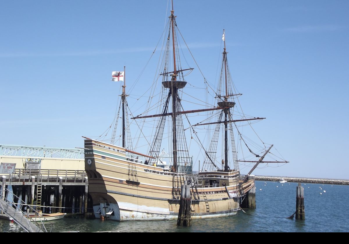 She is considered a very accurate replica built from English oak using hand-forged nails.  The linen sails are hand made, and the ropes are made from hemp.  Even the tar is the correct type for the period.  The boat is, however, lit using electric lighting!  Starting in 2012, the Mayflower II underwent a series of major overhauls that were completed in time for the 400th anniversary of the Pilgrims landing in 2020.  