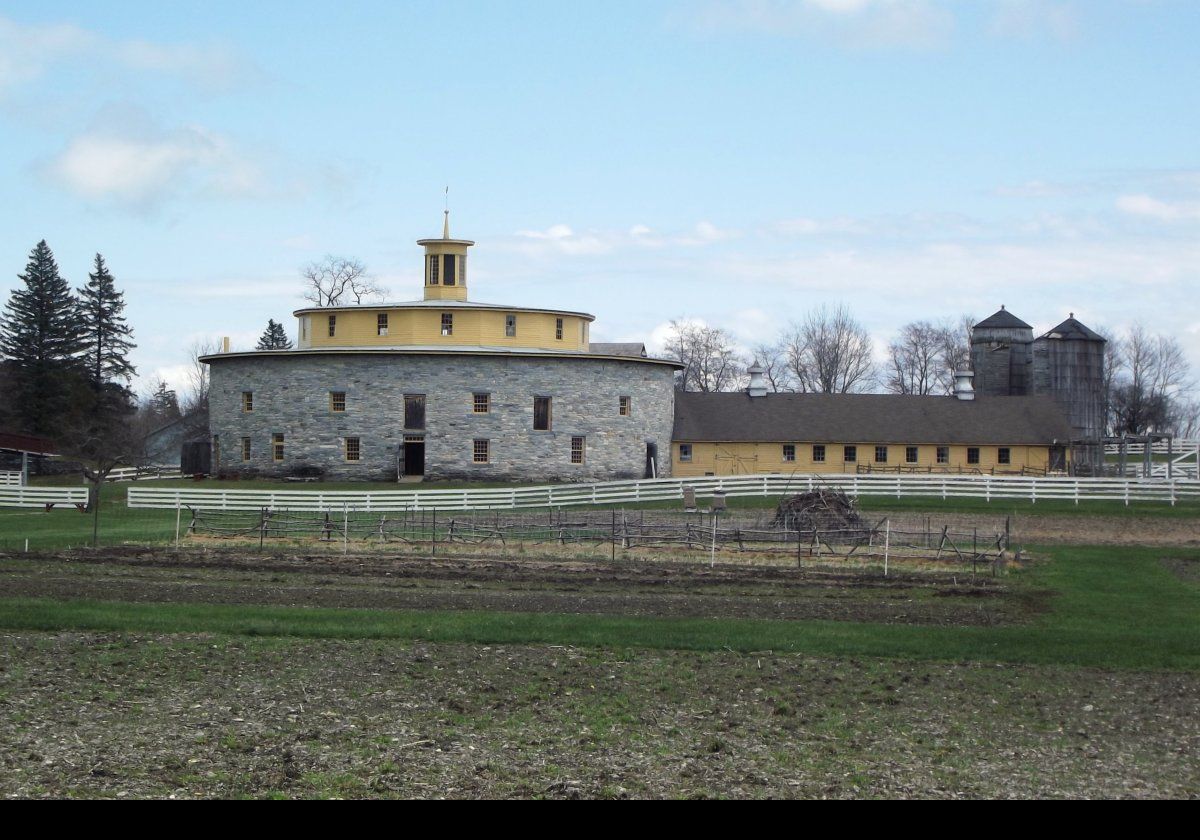 This, and the next three pictures, show the Round Stone Barn from various angles.  