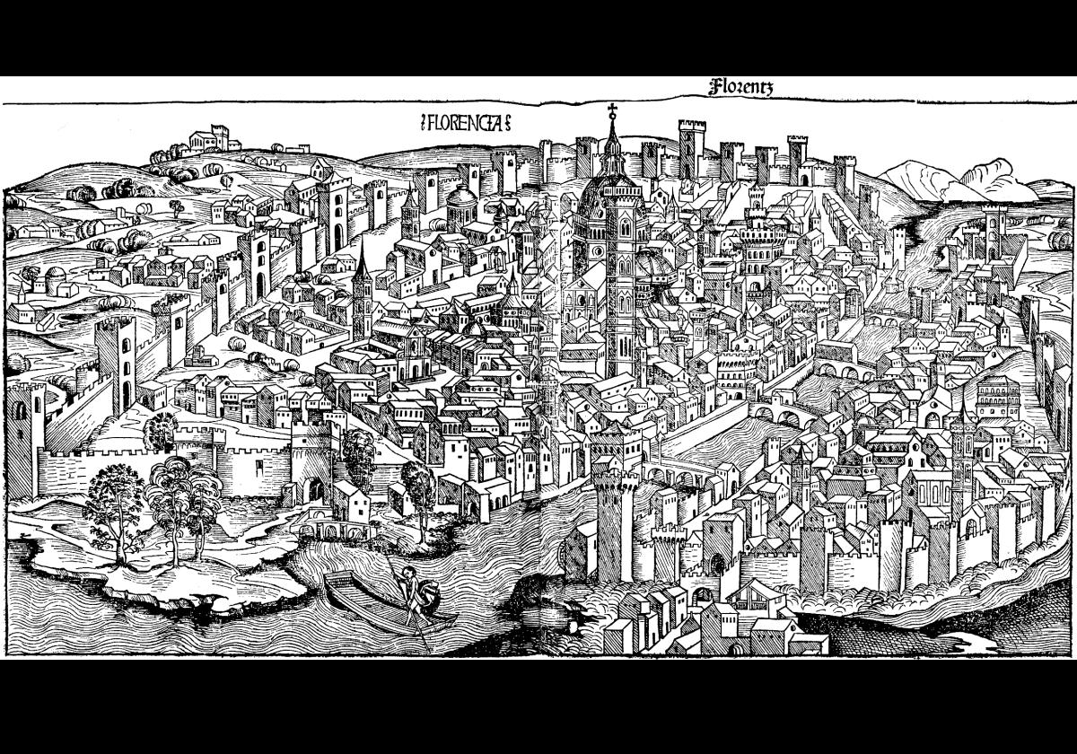 A map of Florence from 1490 (published 1493).