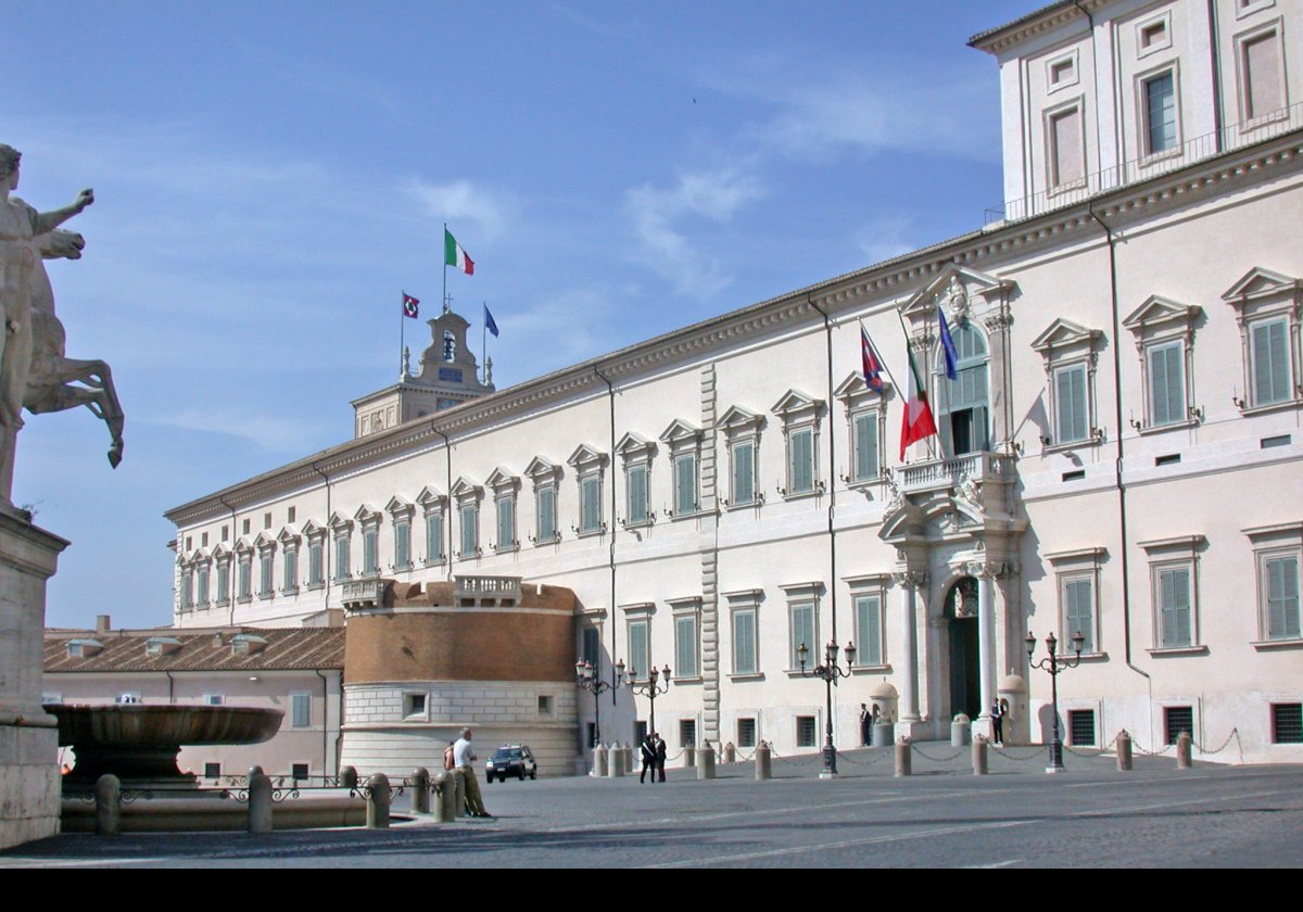 Completed in 1583 at the behest of Pope Gregory XIII, the Quirinal Palace (Palazzo del Quirinale is the official residence of the President of Italy.  It sits on the Quirinal Hill, which is the highest of Rome's seven hills.  