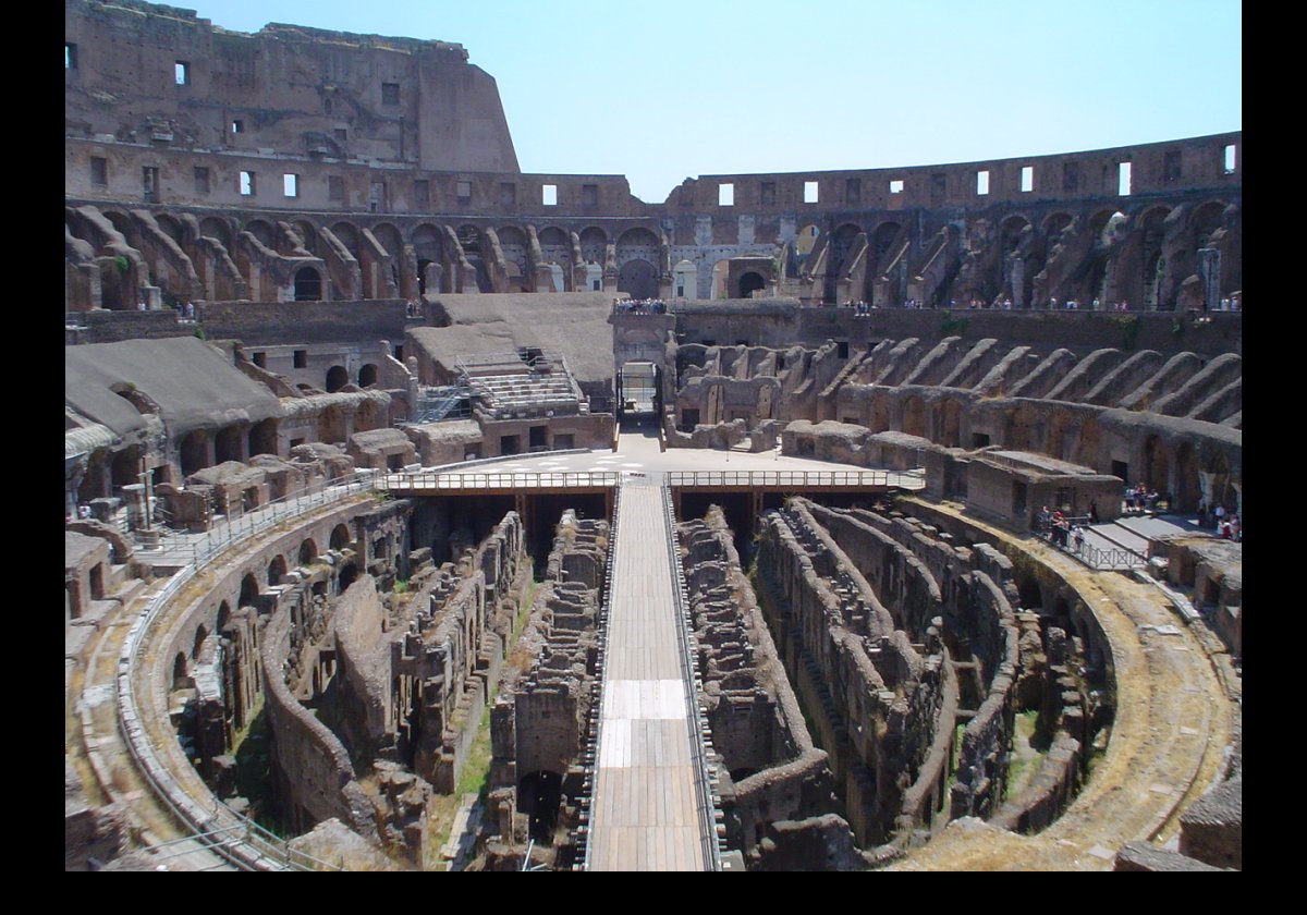 The interior of the Colosseum.