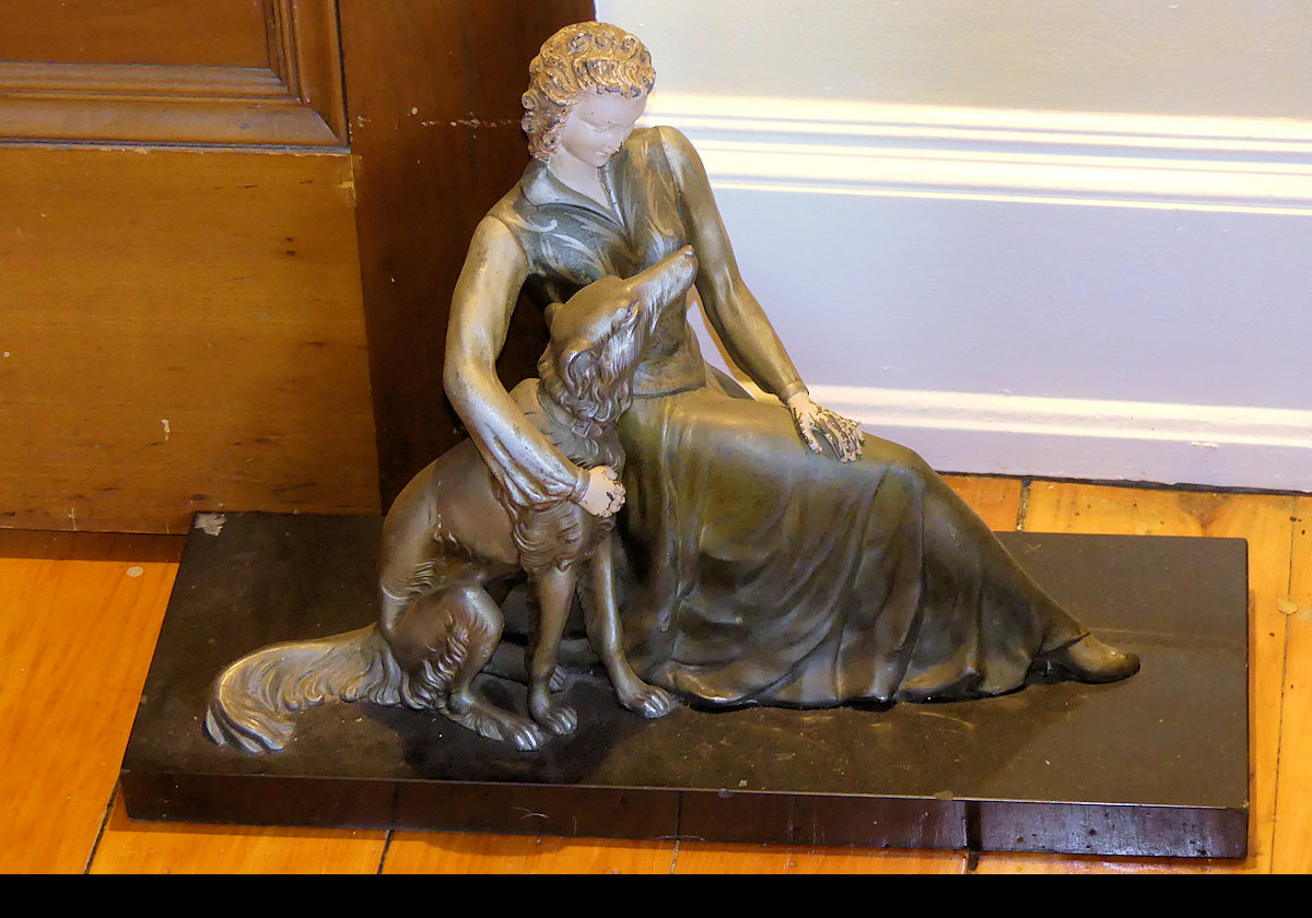 I must admit I was horrified to see this lovely Art Deco statue used as a door stop!  I offered to buy it, but was politely refused.  