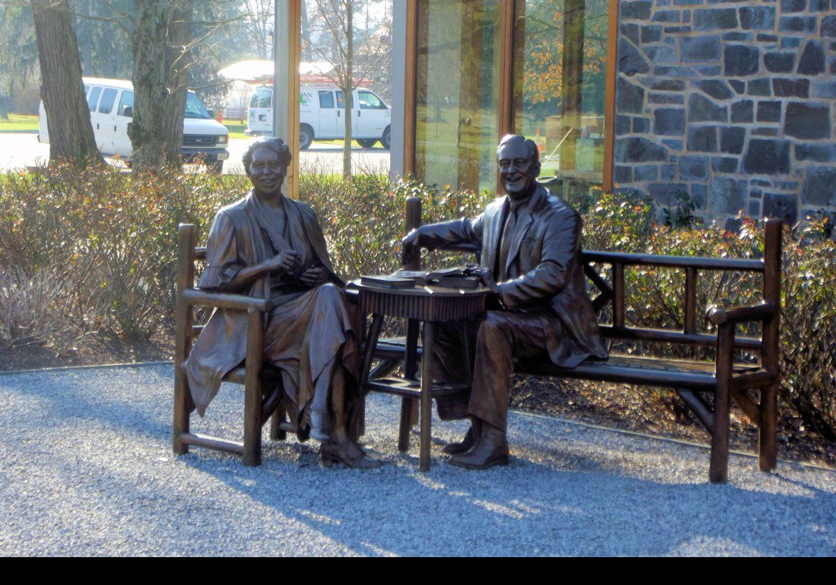 Our first stop on the tour is to see this pair of bronzes of Franklin and Eleanor.  StudioEIS cast them for the opening of the visitor center in 2003.  