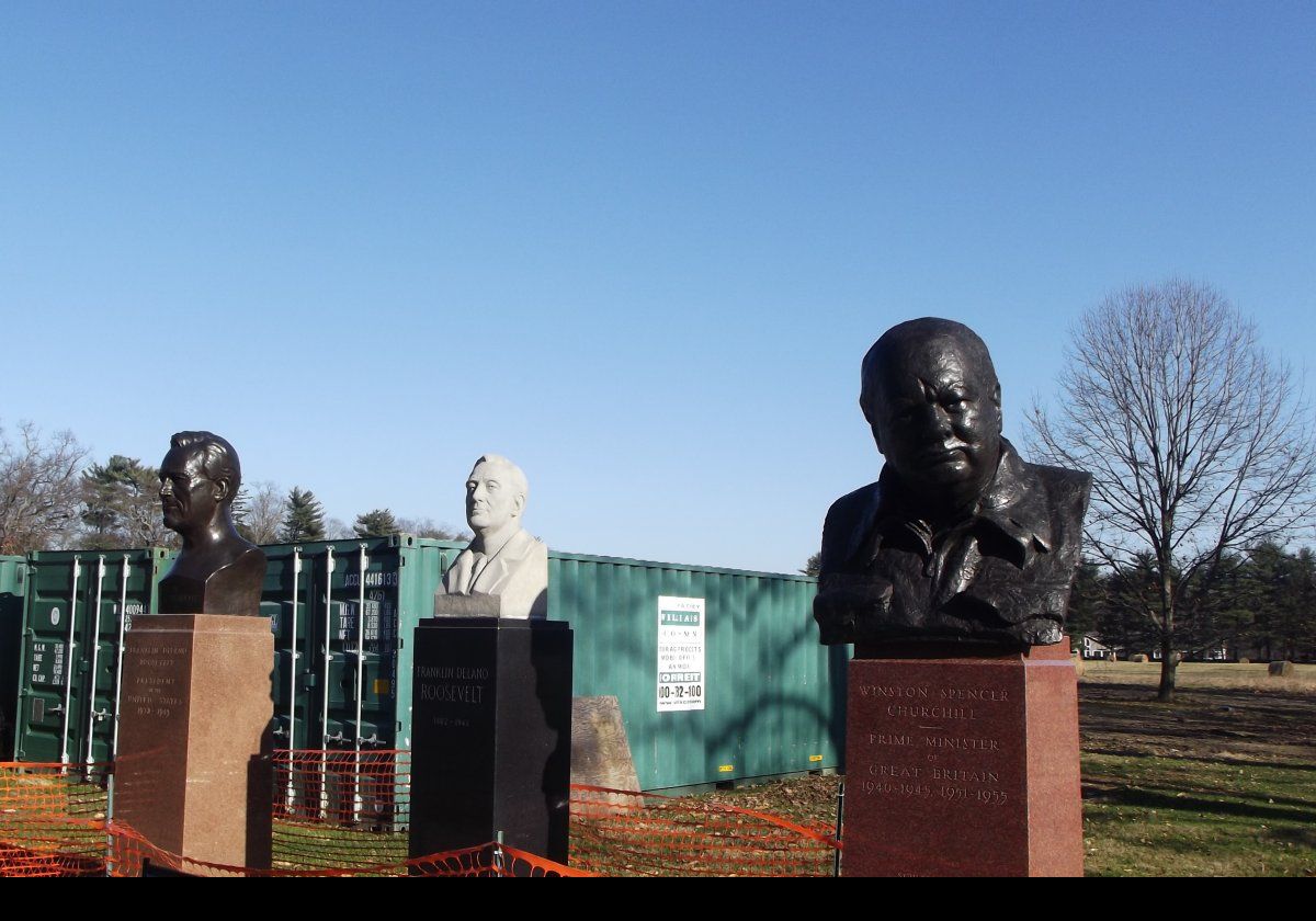 The busts of FDR and Churchill had been moved during renovations.  