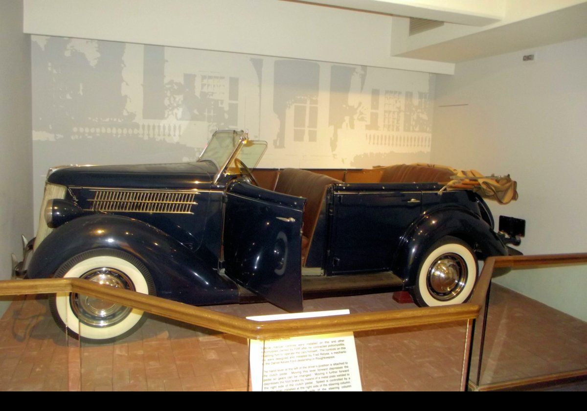 Franklin's 1936 Ford Phaeton housed in the basement of the FDR library.  
