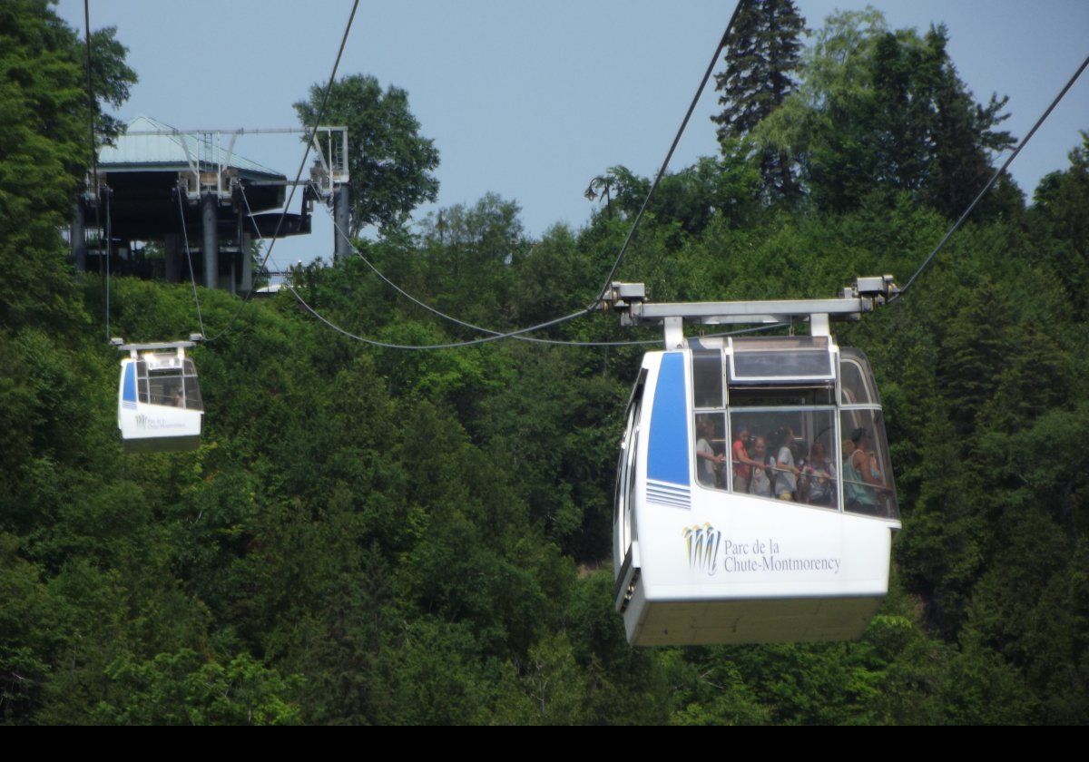 A closer look at the cable cars.  