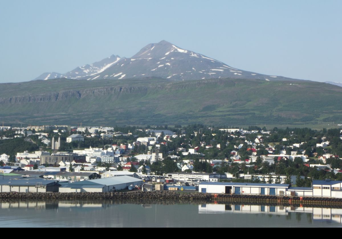 On our ship approaching Akureyri.