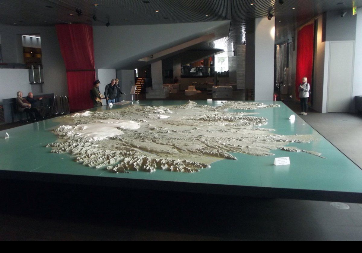 The large relief map of Iceland located in City Hall.