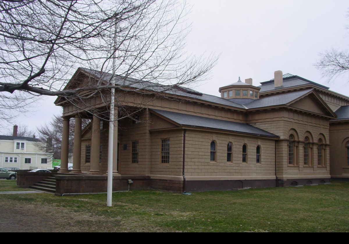 The original collection of books was purchased in London, and the Harrison Room, which is the original section of the library, still houses those books.  It appears that during the American Revolution, British officers who were housed in the building stole many of the books, although most have been returned over the years.  