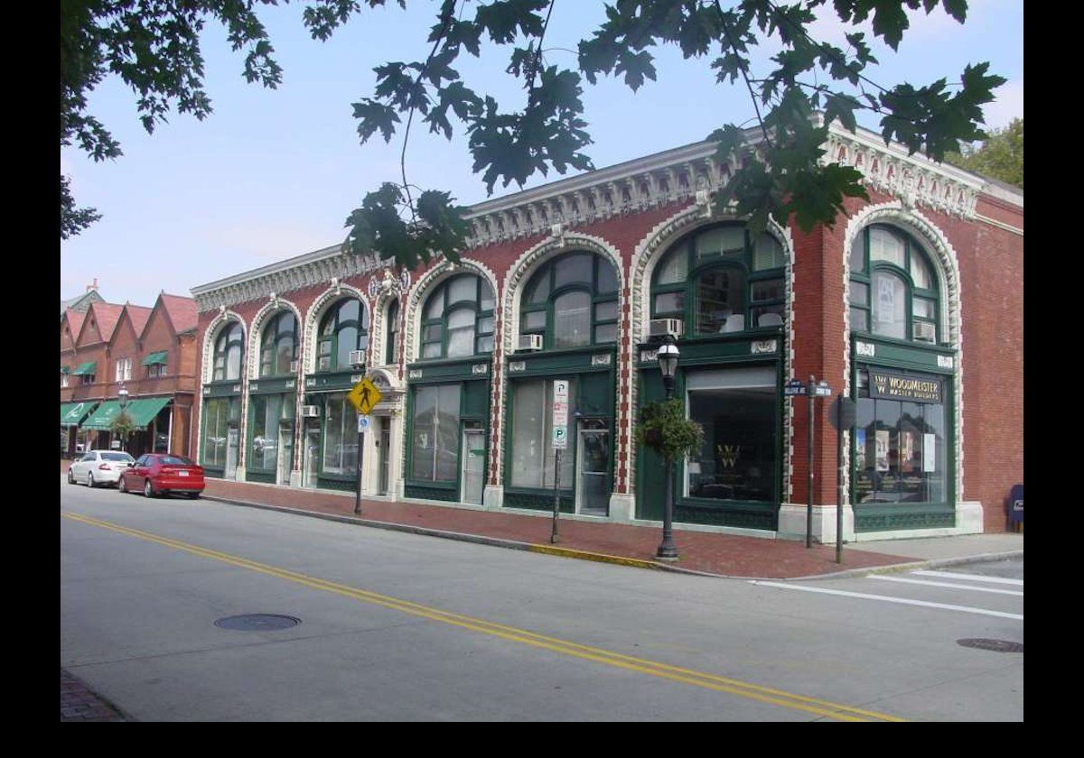 The King Block is on the left in this picture.  It was built between 1893 and 1894.  The final building on the right is the Audrain Building, built between 1902 and 1903.  It now holds a classic car museum.