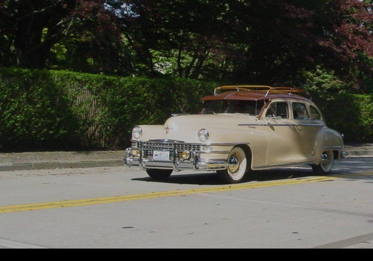 Beautiful vintage car on Bellevue Avenue.  