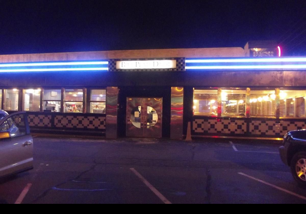 This is the Blue Plate Diner in Middletown, just north of Newport.  Good food, service, prices, plus proximity to our usual hotel make it a regular hangout in the evening.