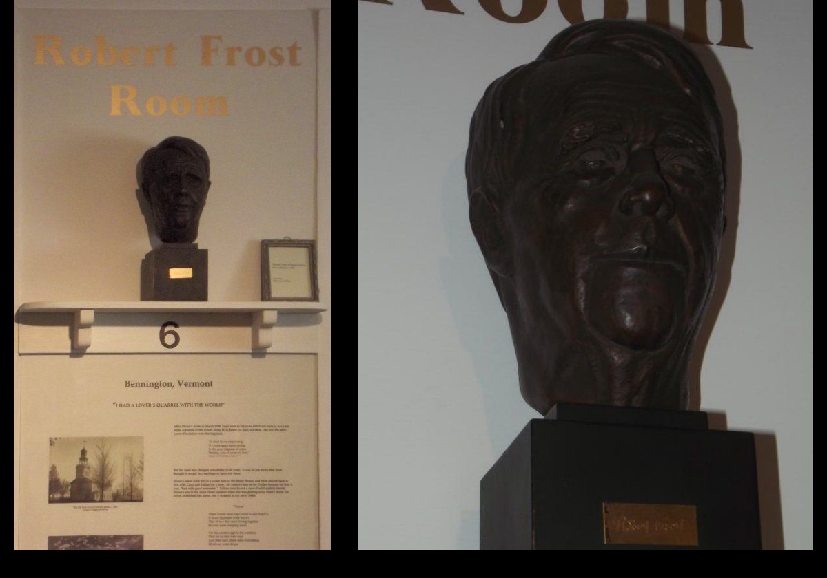 A bust of Robert Frost.