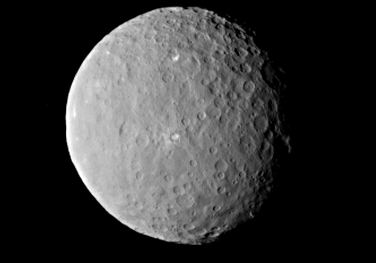 The secnd of two images of Ceres taken by the Dawn spacecraft in 2015.