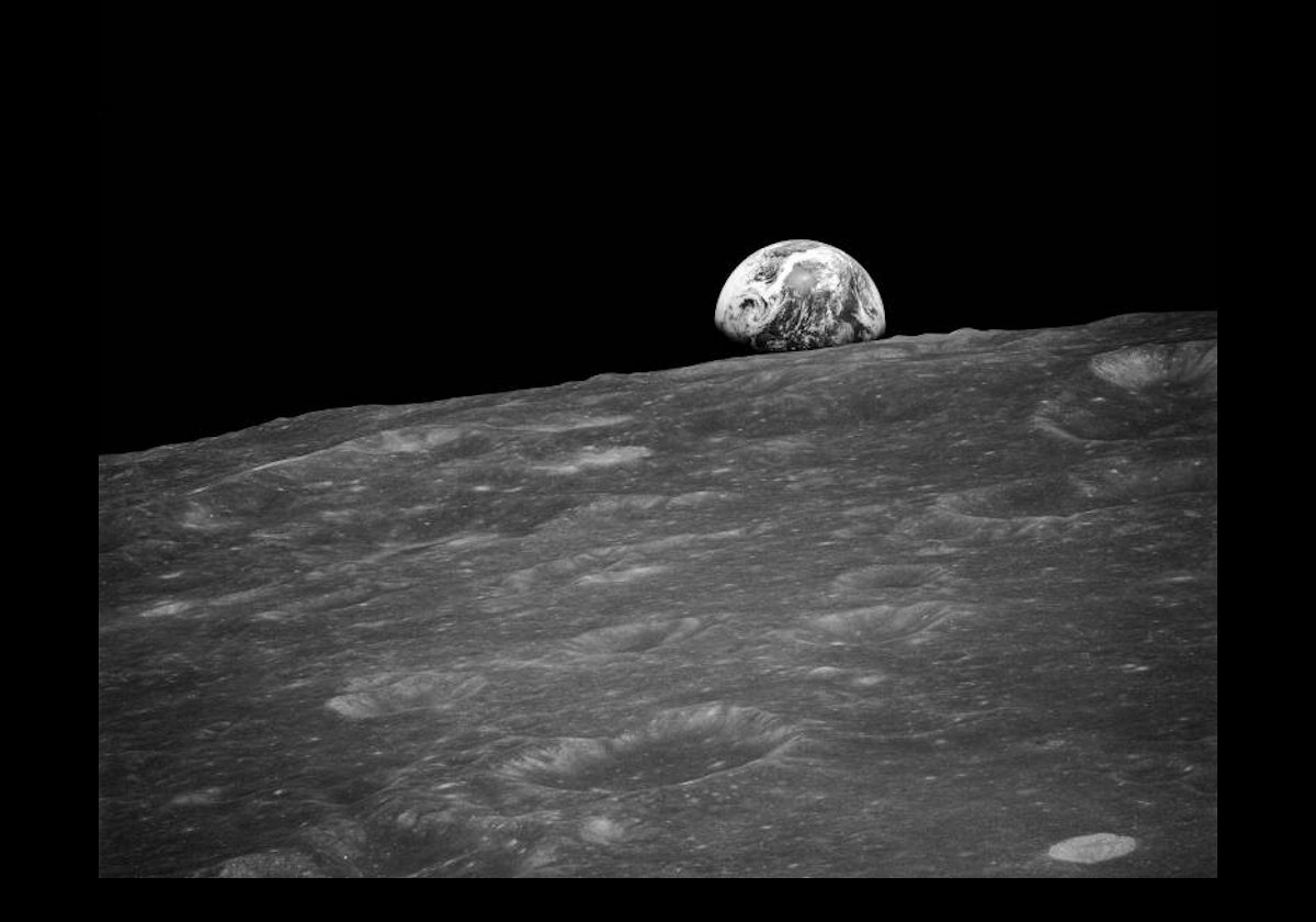 Earth rise from the Moon.  This is the original image taken by Apollo 8. Credit: NASA/Frank Borman 