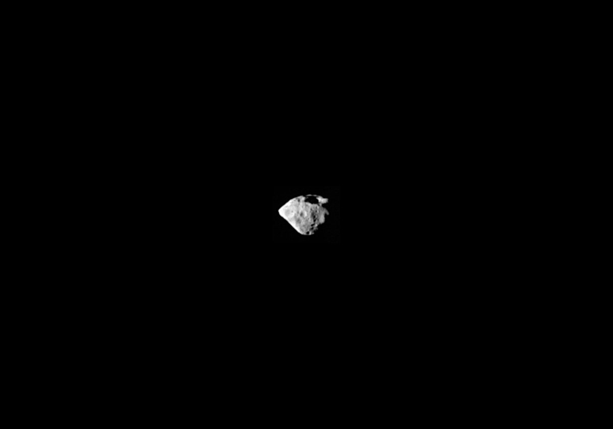 Tiny 2867 Šteins, only 6.67 x 5.81 x 4.47 km, photographed by the Rosetta space probe from a distance of only 800 km (500 miles) in 2008.     Credit & Copyright: ESA