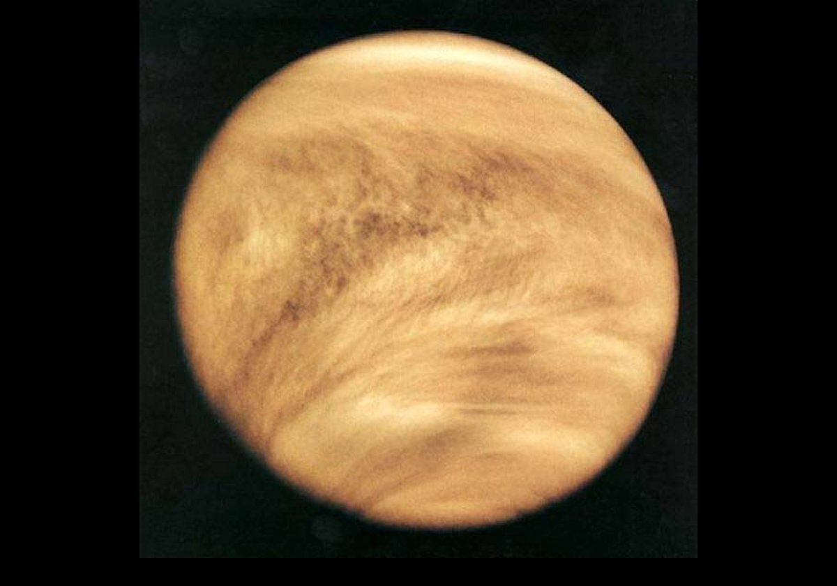 An ultra-violet light image of Venus.
