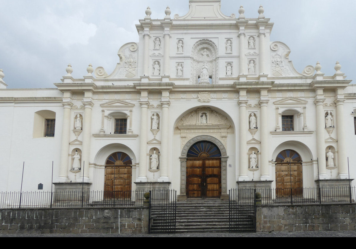 The Roman Catholic cathedral in Antigua, Guatemala. Built in 1541, the original church was severely damaged by a series of earthquakes, and susequently demolished in 1669. The current building was erected in in 1680